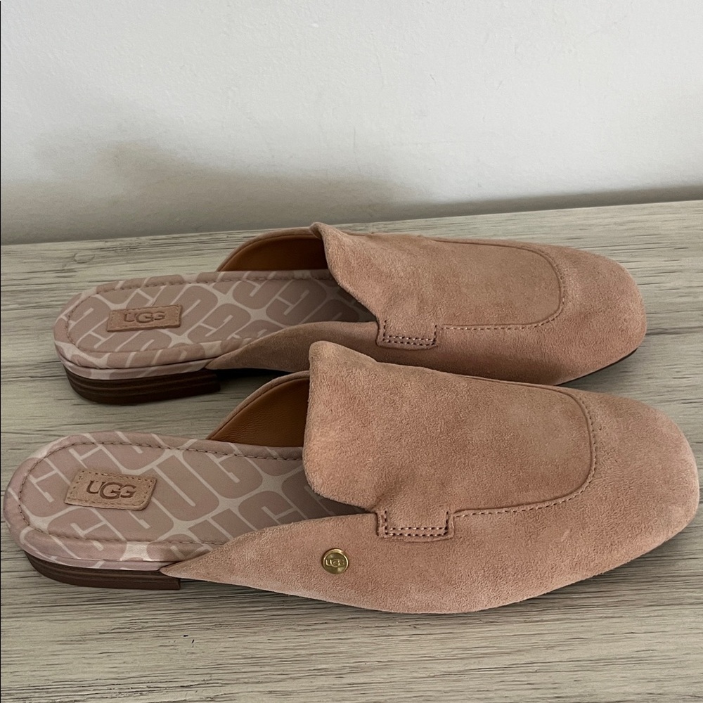 UGG Women’s Pink Suede Slip-On Mules